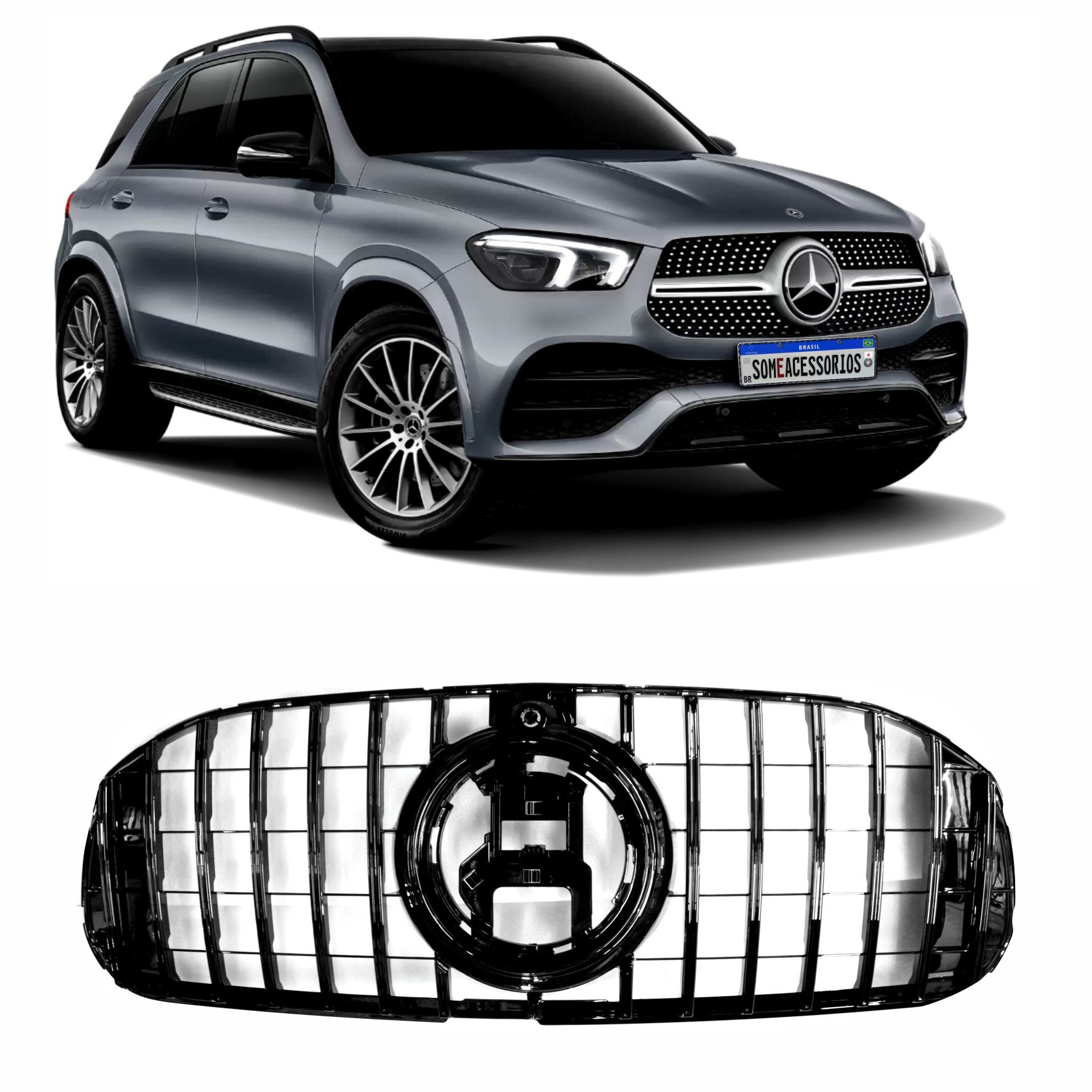 GRADE MERCEDES CLASSE GLS X167 MODELO GTR BLACK PIANO Vo6