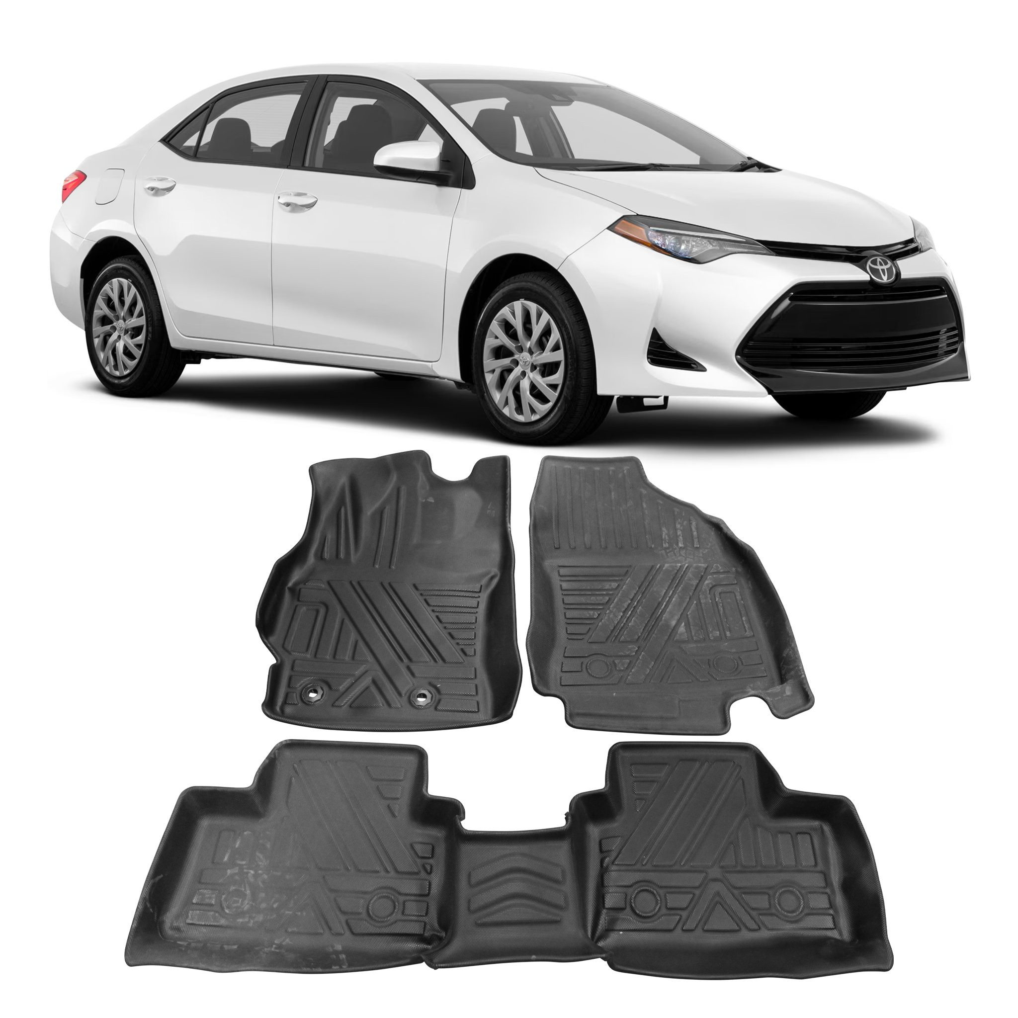 JOGO DE TAPETE TOYOTA COROLLA EMBORRACHADO 3 PEÇAS Vo6