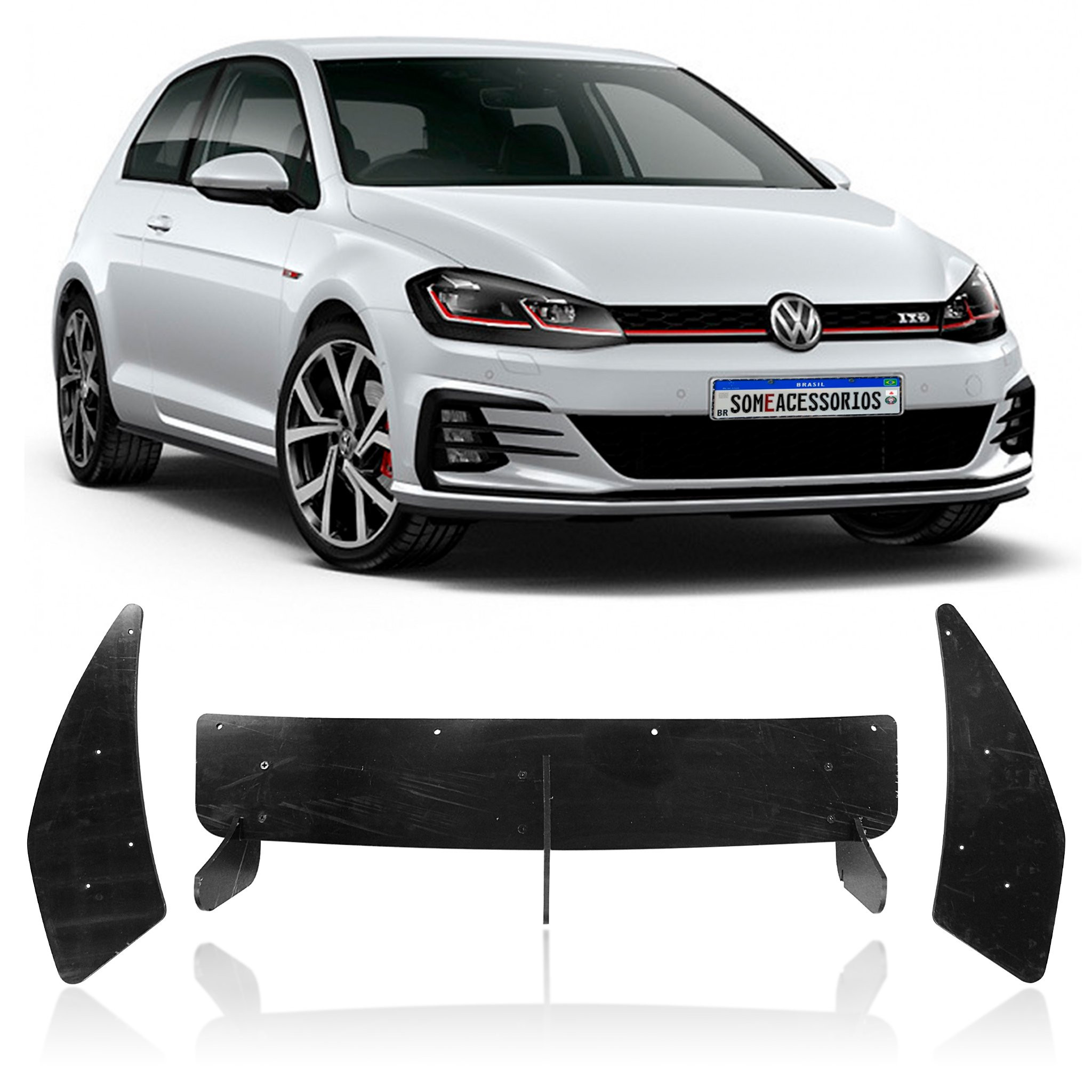 DIFUSOR TRASEIRO VW GOLF 7 GTI BLACK PIANO Vo6 