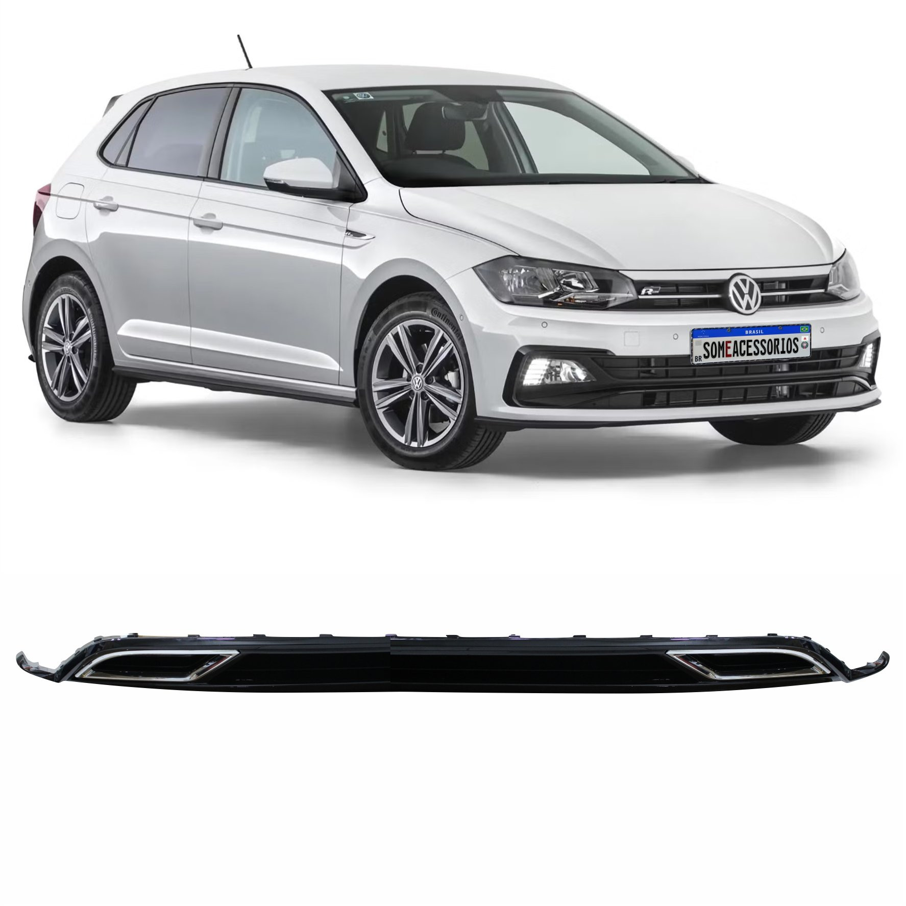 DIFUSOR TRASEIRO VW POLO R-LINE Vo6