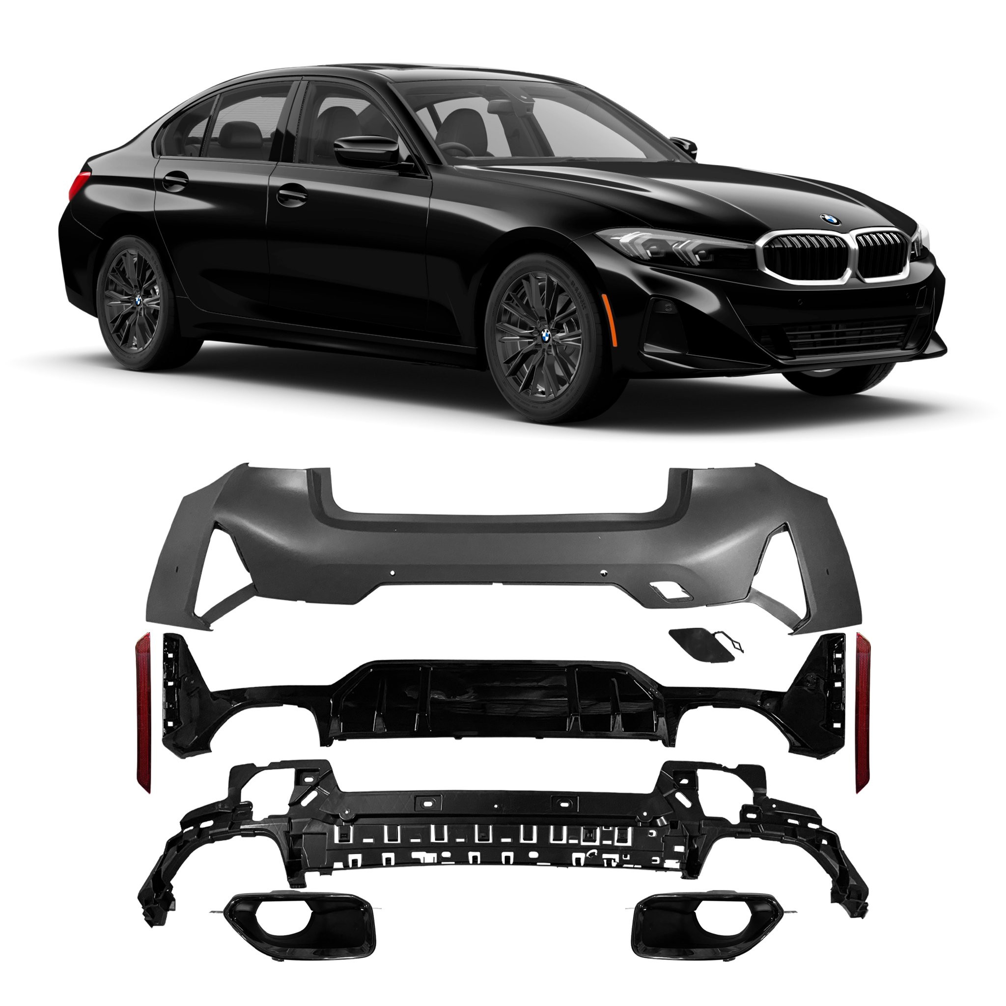 KIT PARA-CHOQUE TRASEIRO BMW SÉRIE 3 G20 MODELO M TECH Vo6