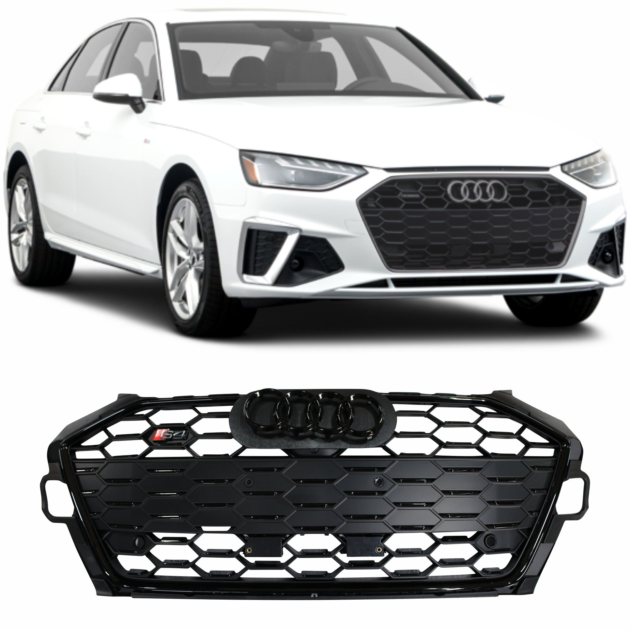 GRADE DIANTEIRA AUDI A4 MODELO RS4 PRETO FOSCO ACABAMENTO BLACK Vo6