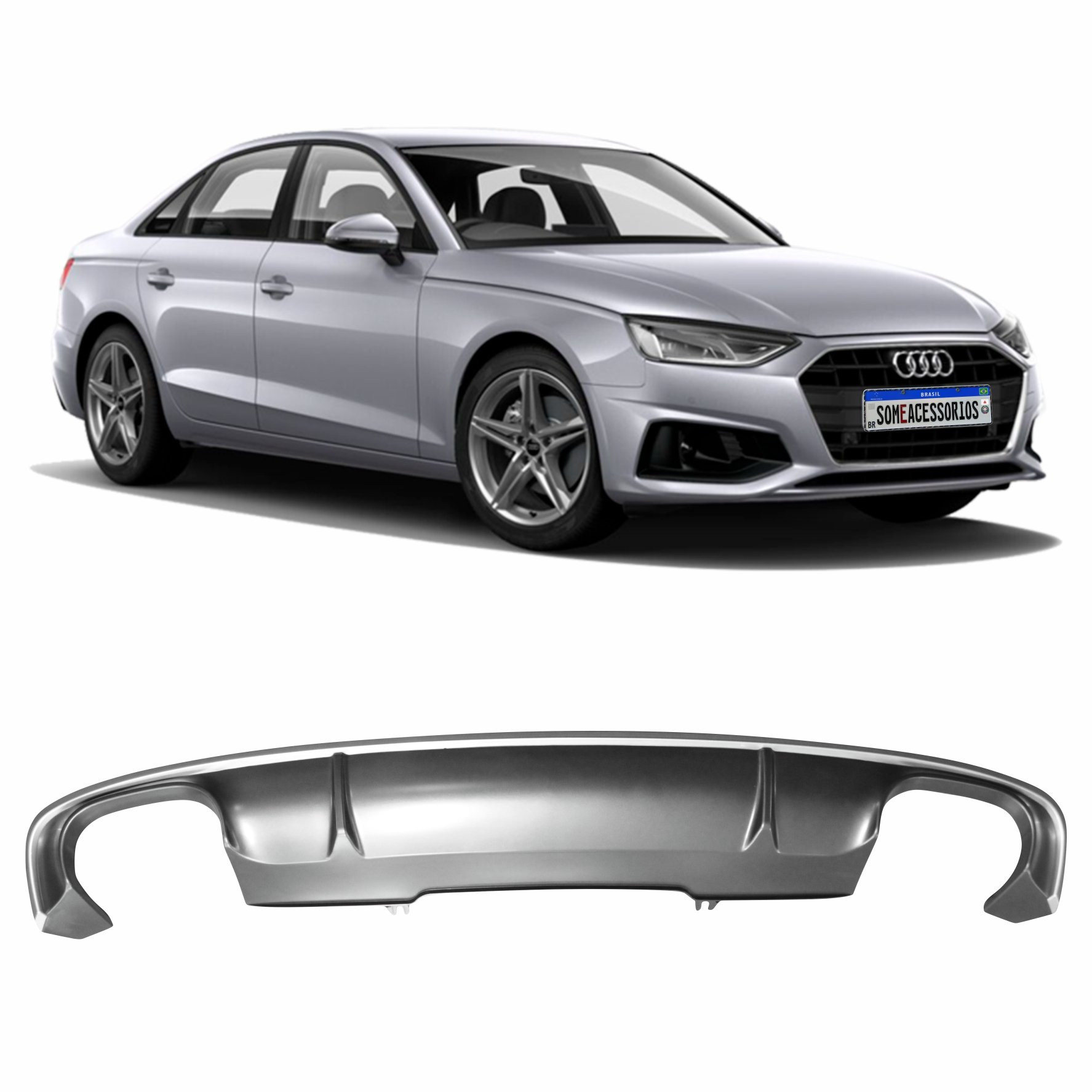 DIFUSOR TRASEIRO AUDI A4 MODELO S4 S-LINE BI LATERAL Vo6