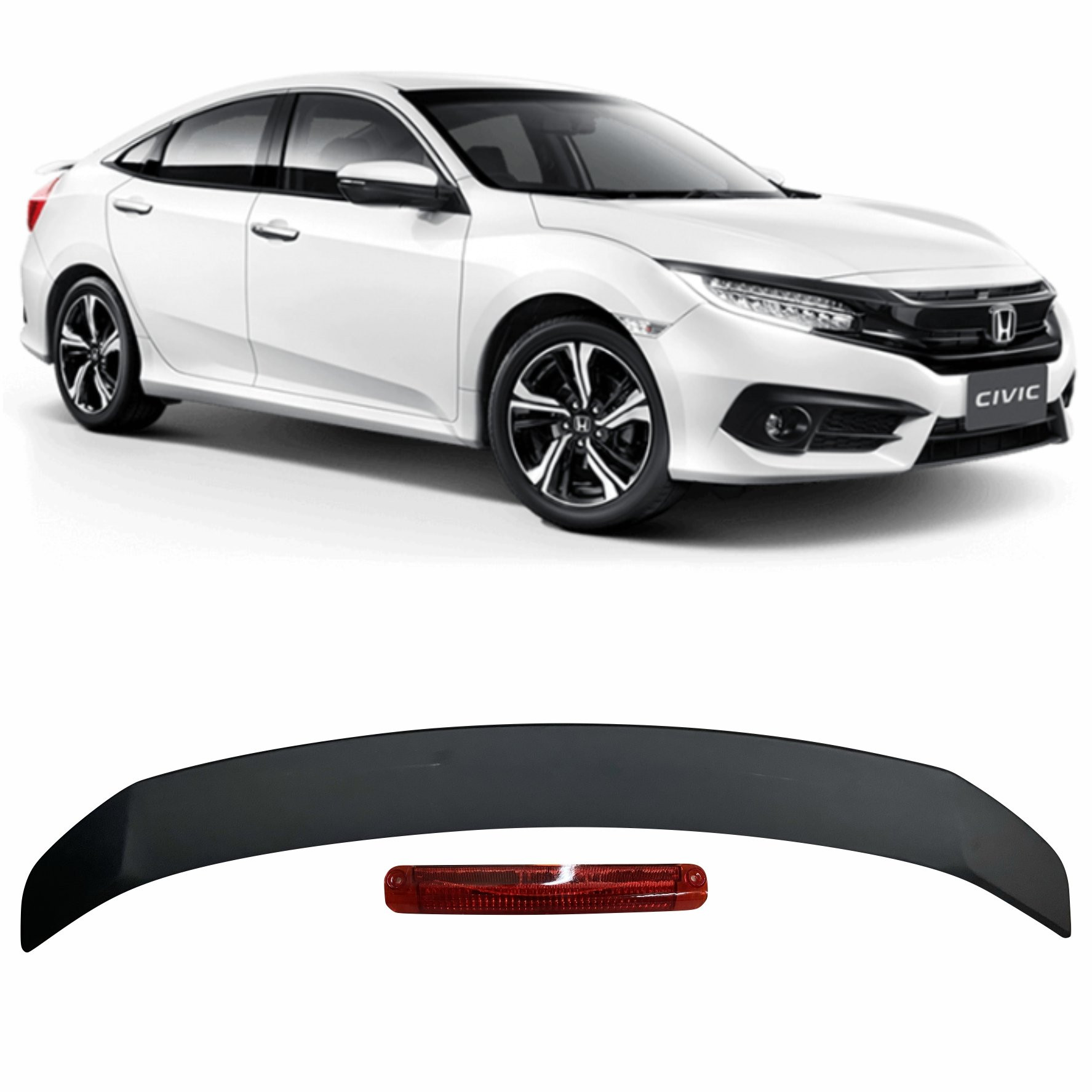 AEROFOLIO TRASEIRO HONDA CIVIC G10 COM LUZ DE FREIO Vo6