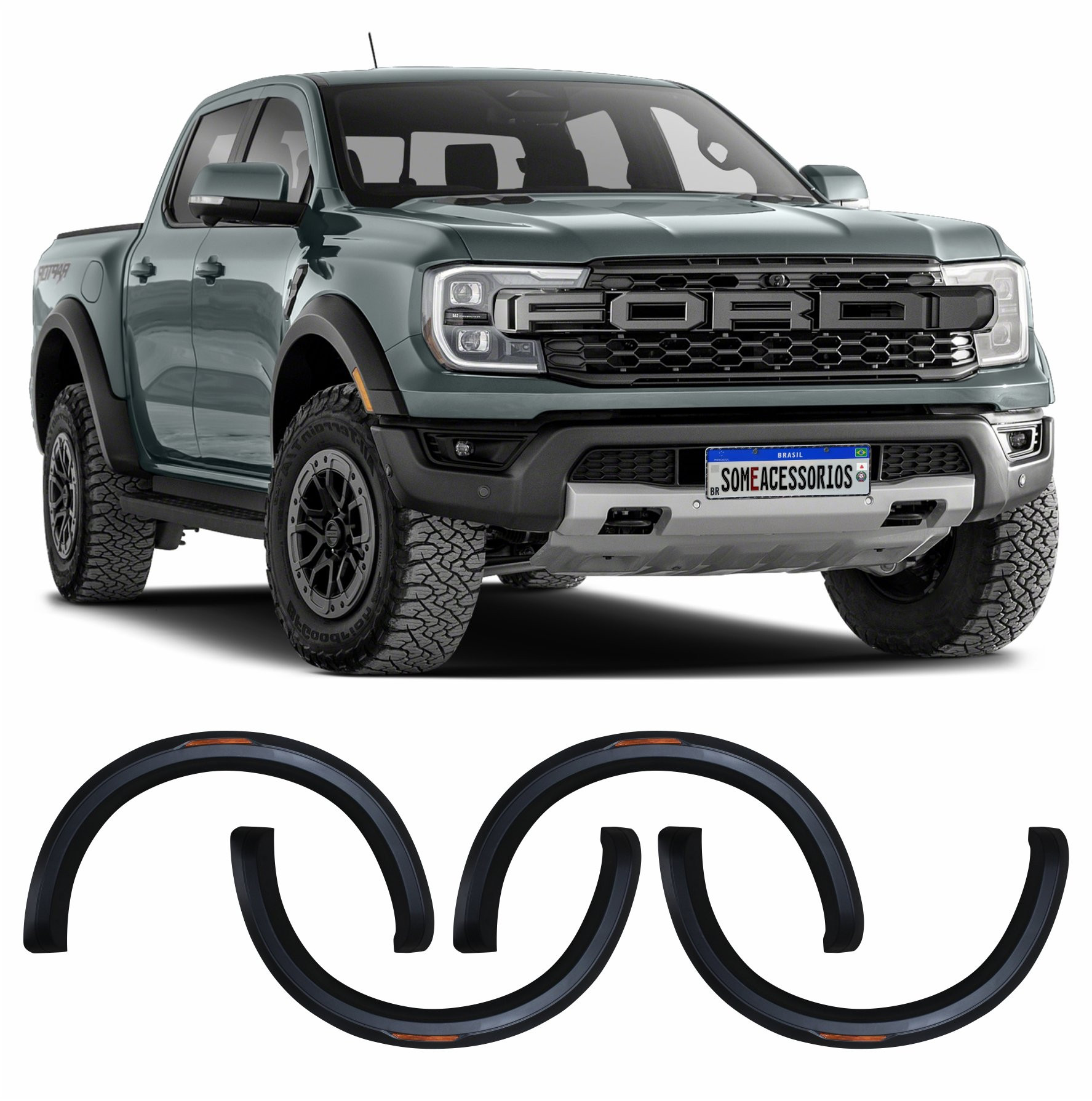 MOLDURA APLIQUE ALARGADOR PARALAMA FORD RANGER MODELO SPORT Vo6