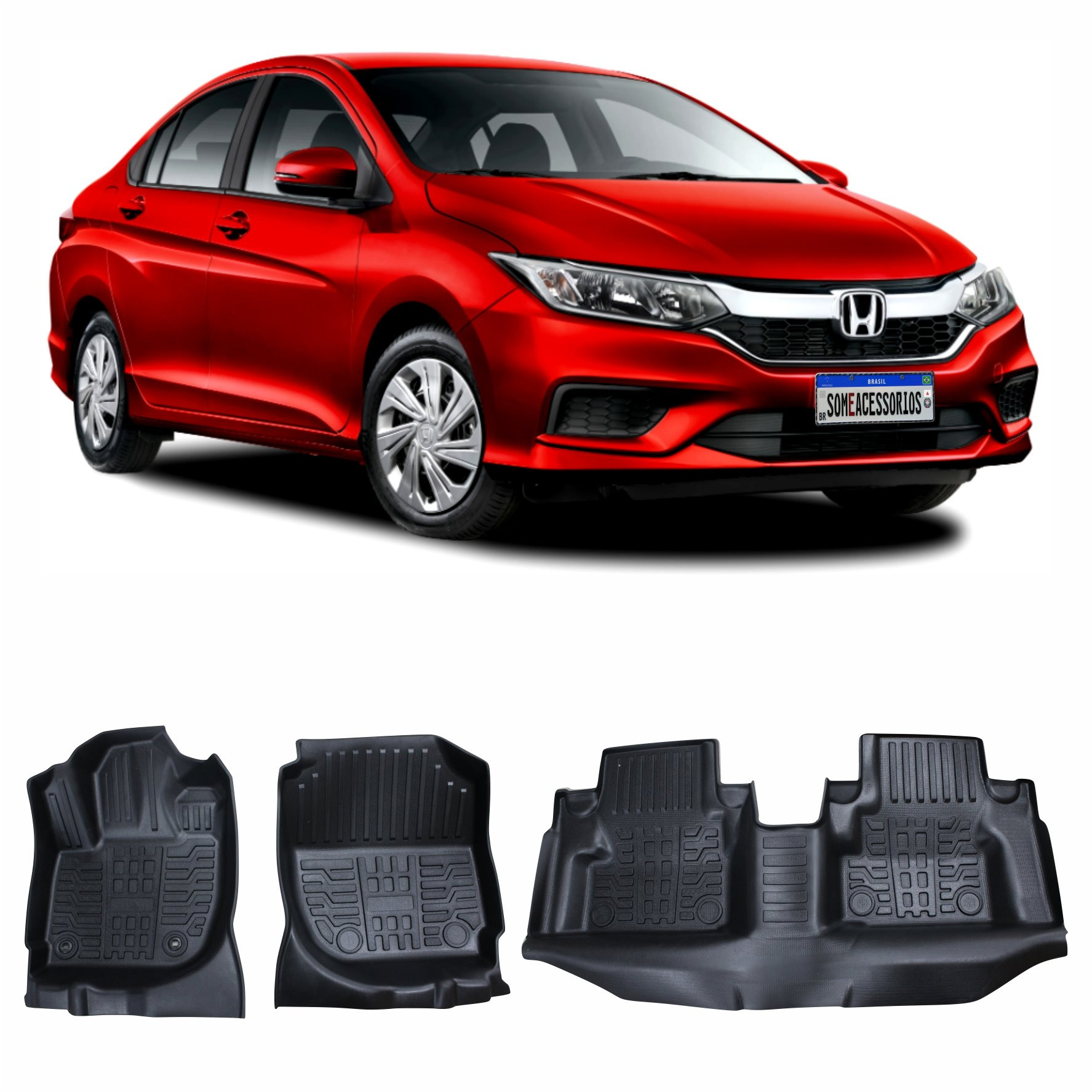 JOGO DE TAPETE MODELO BANDEJA HONDA CITY Vo6