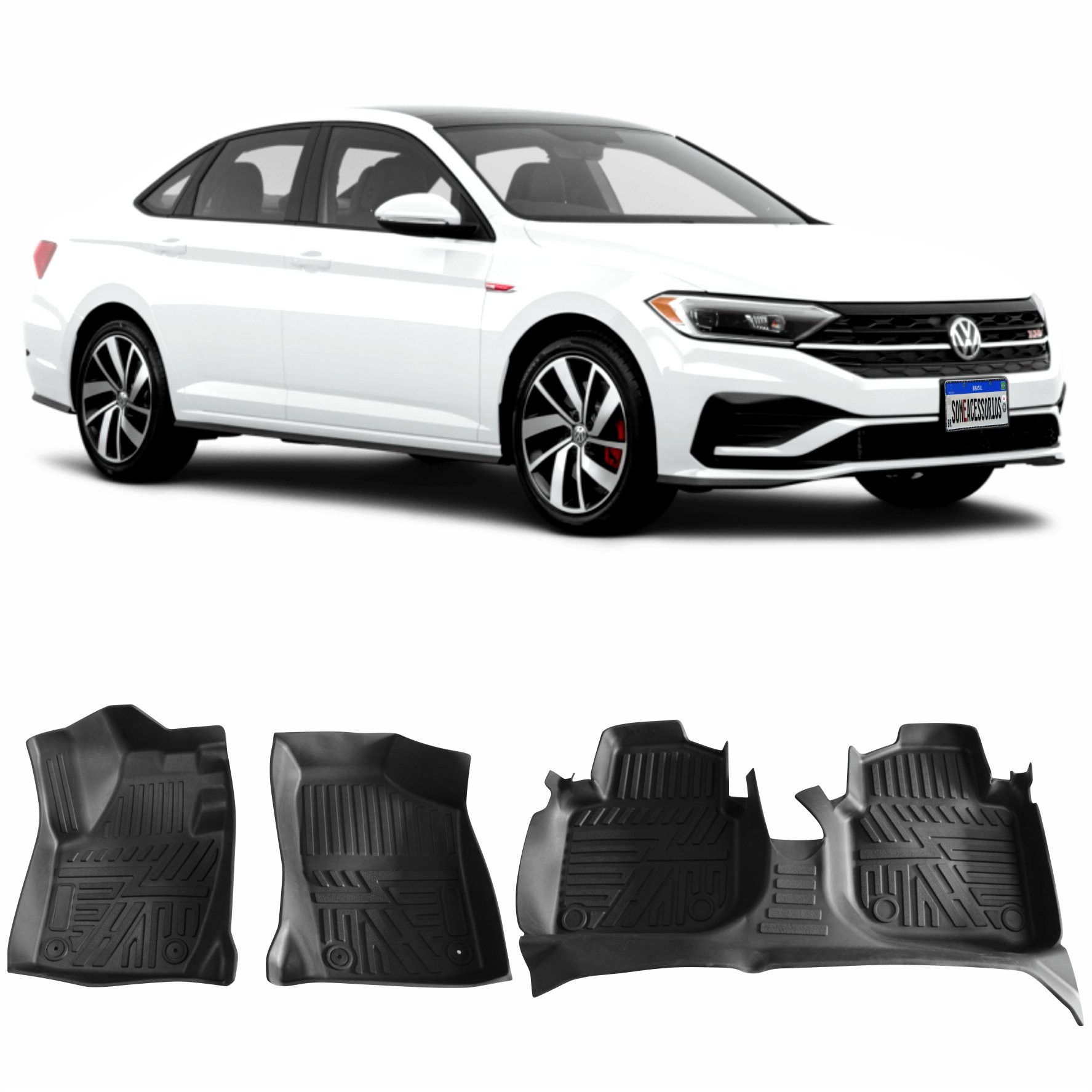 JOGO DE TAPETE INTERNO VW JETTA MODELO BANDEJA EMBORRACHADO Vo6