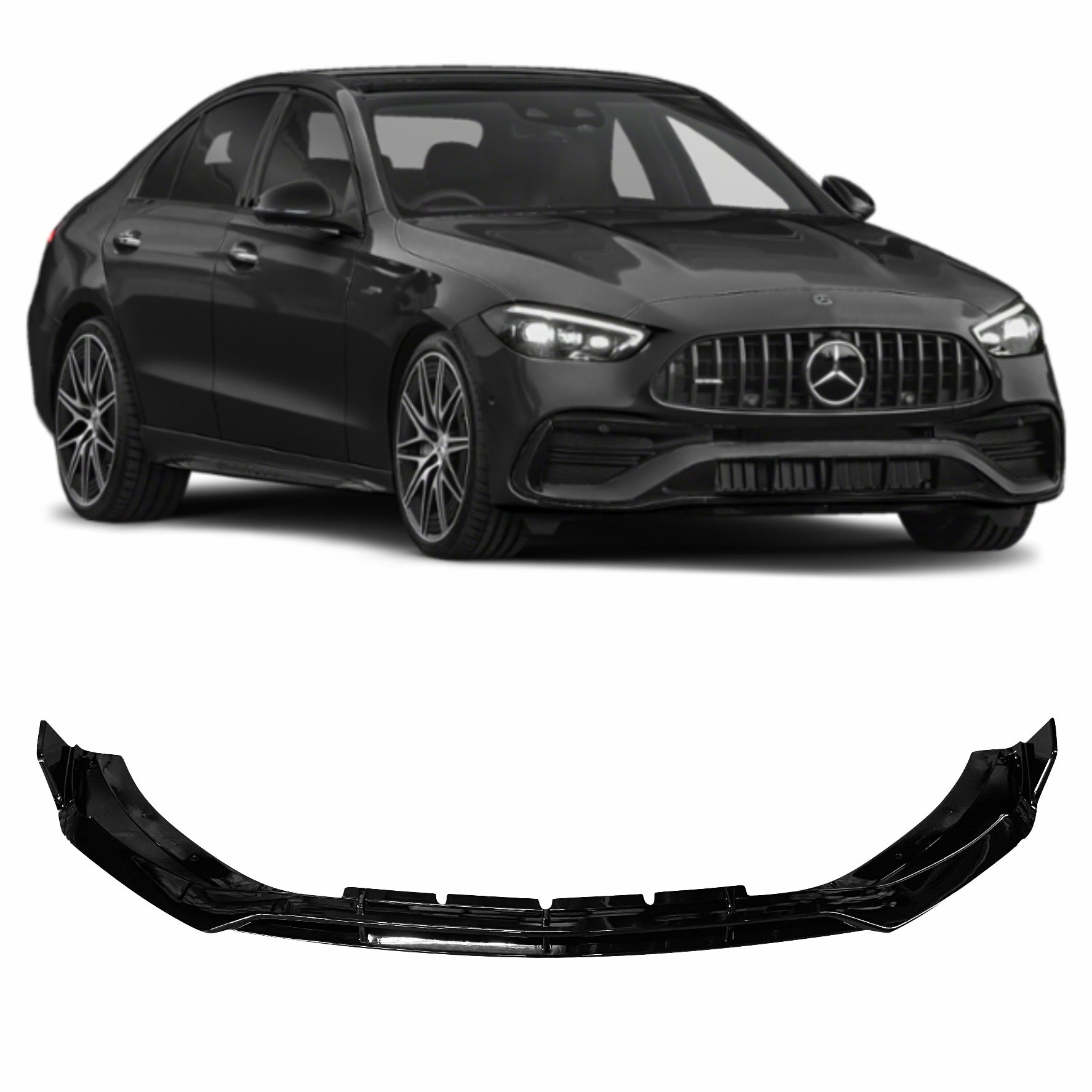 SPOILER DIANTEIRO MERCEDES BENZ W206 BRABUS BLACK PIANO VO6