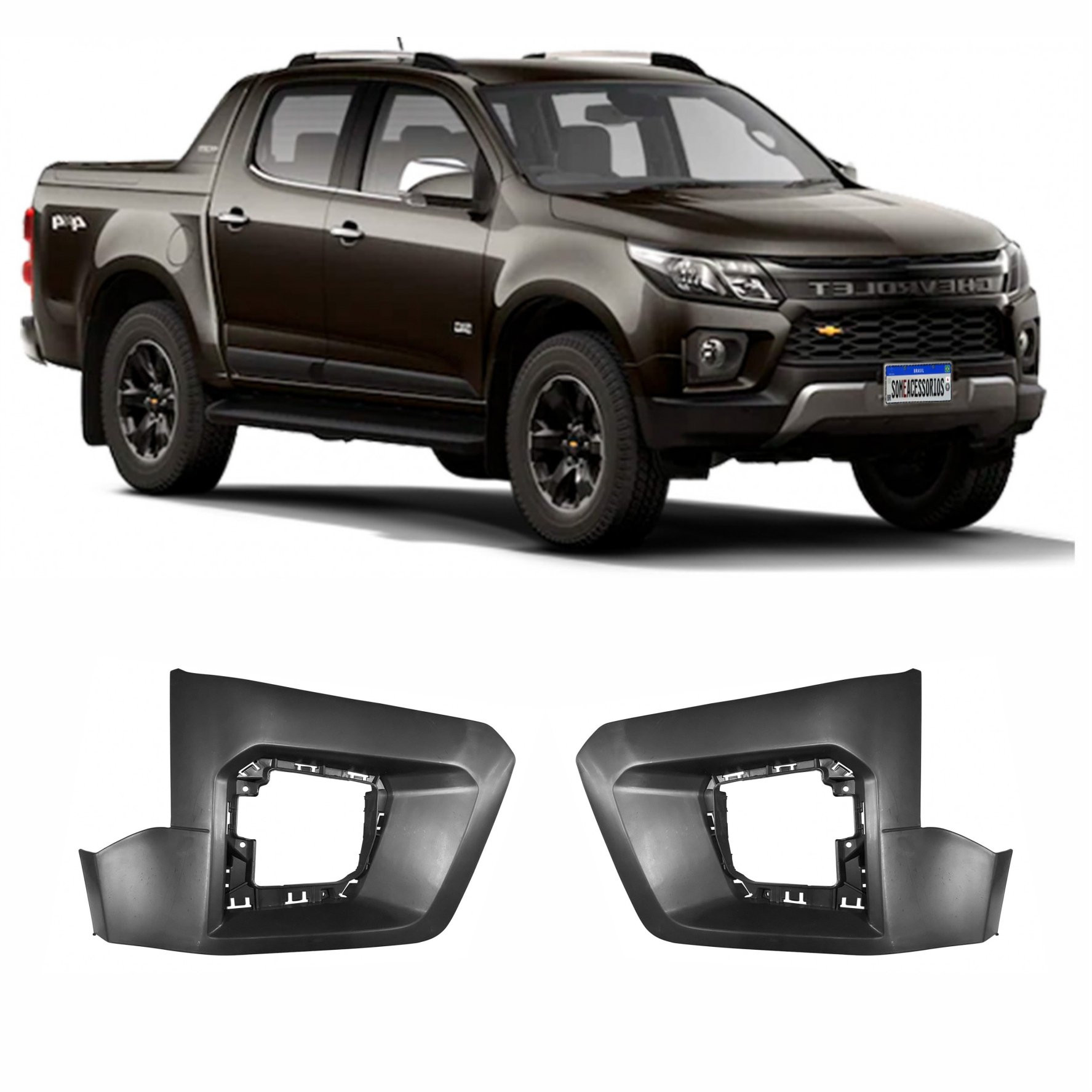 PAR ACABAMENTO DE FAROL AUXILIAR S10 HIGH COUNTRY Vo6