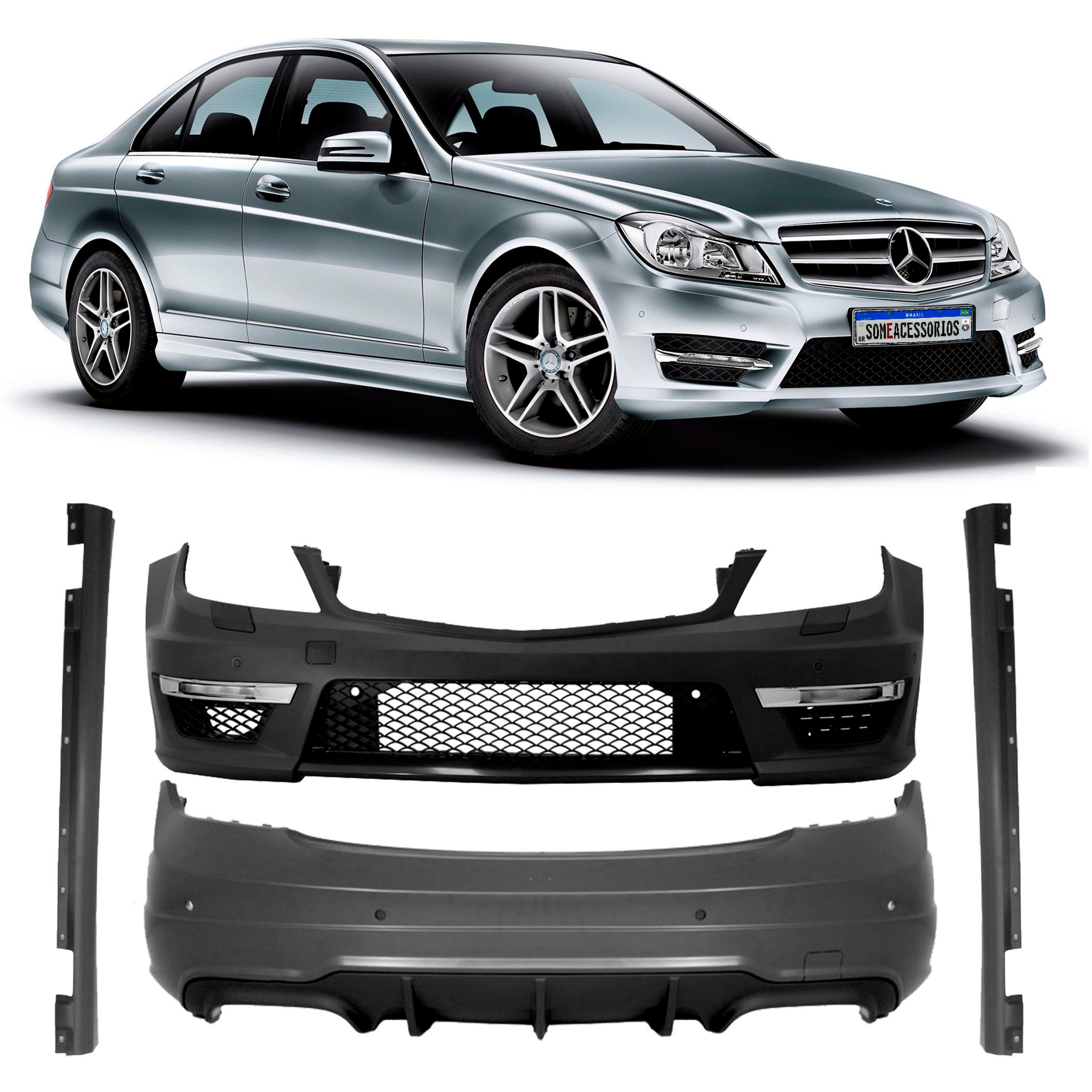 BODY KIT TRANSFORMA MERCEDES BENZ CLASSE C  W204 PARA C63 COMPLETO Vo6