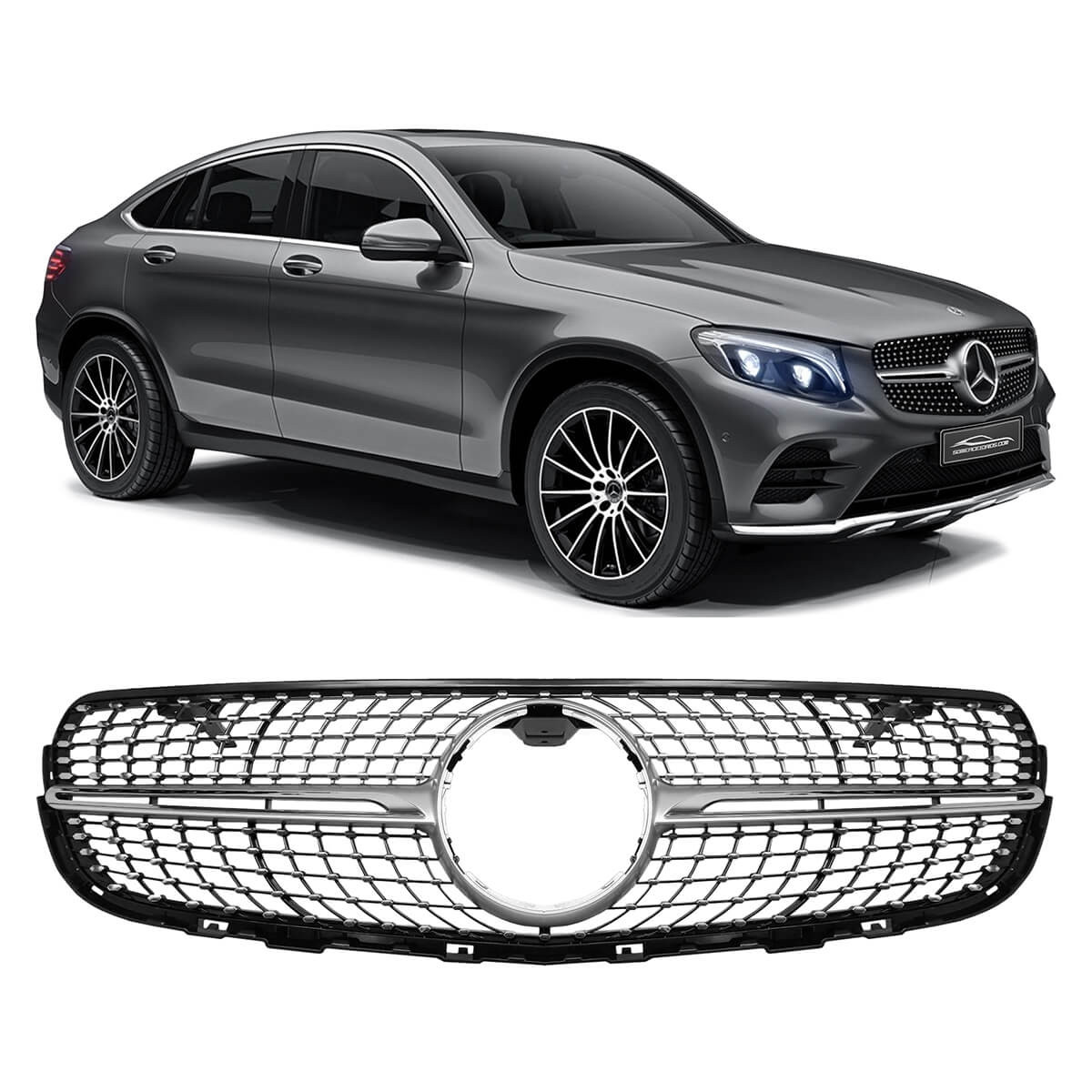 GRADE MERCEDES GLC X253 C253 DIAMOND PRATA E CROMADO VO6