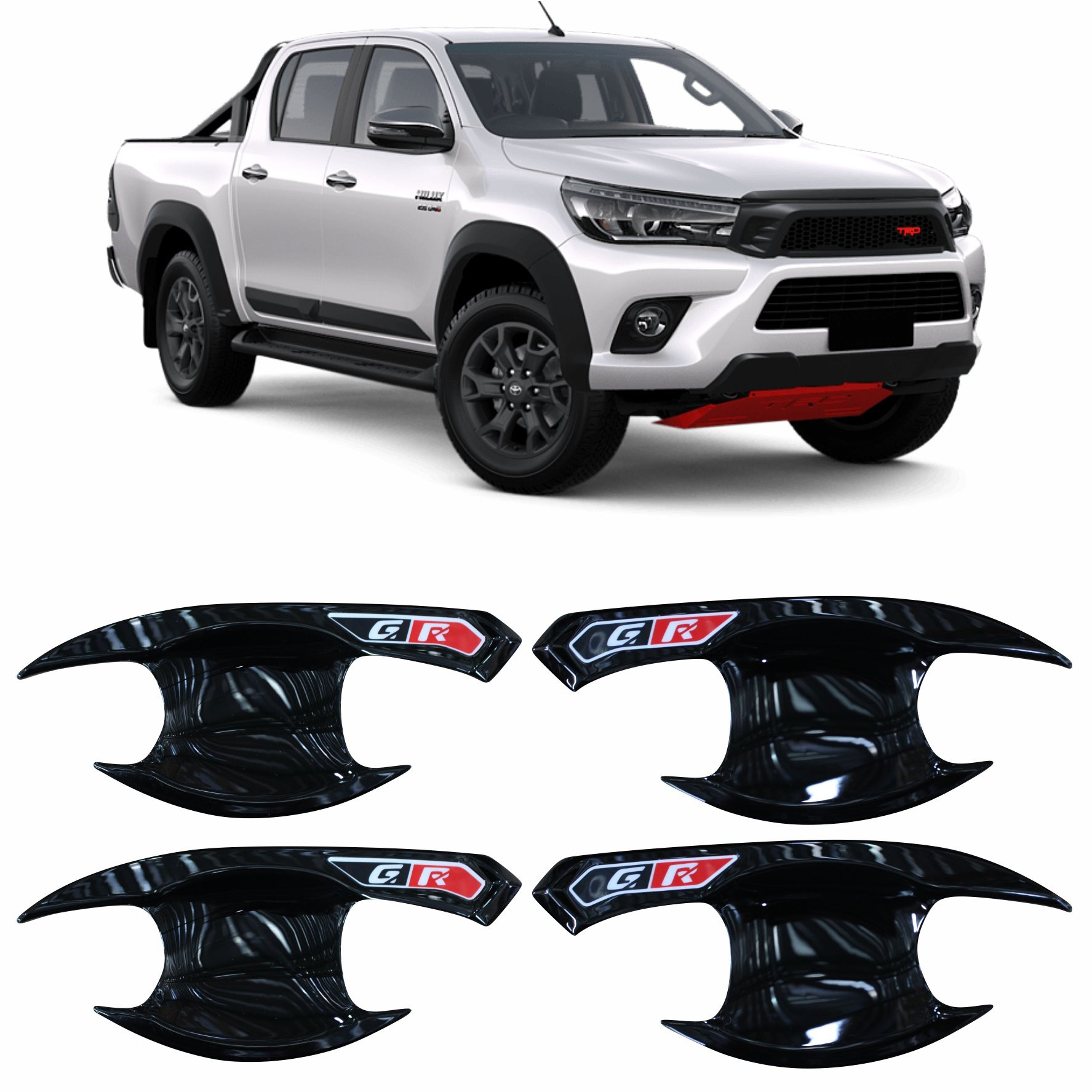 APLIQUE CONCHA MAÇANETA HILUX GR REVO Vo6 BLACK PIANO Vo6