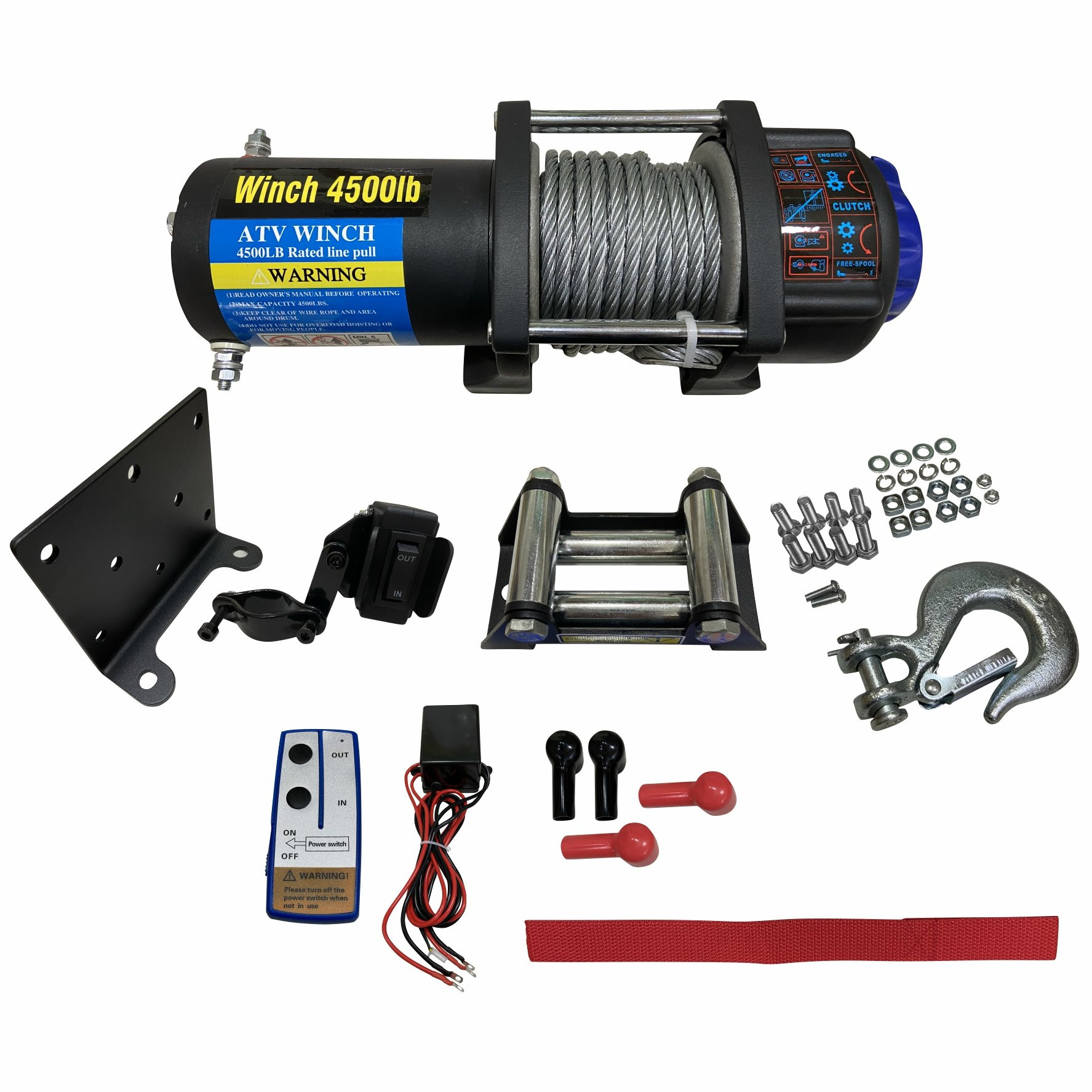 GUINCHO ELETRICO 4500 LBS COM CABO DE AÇO 10M Vo6