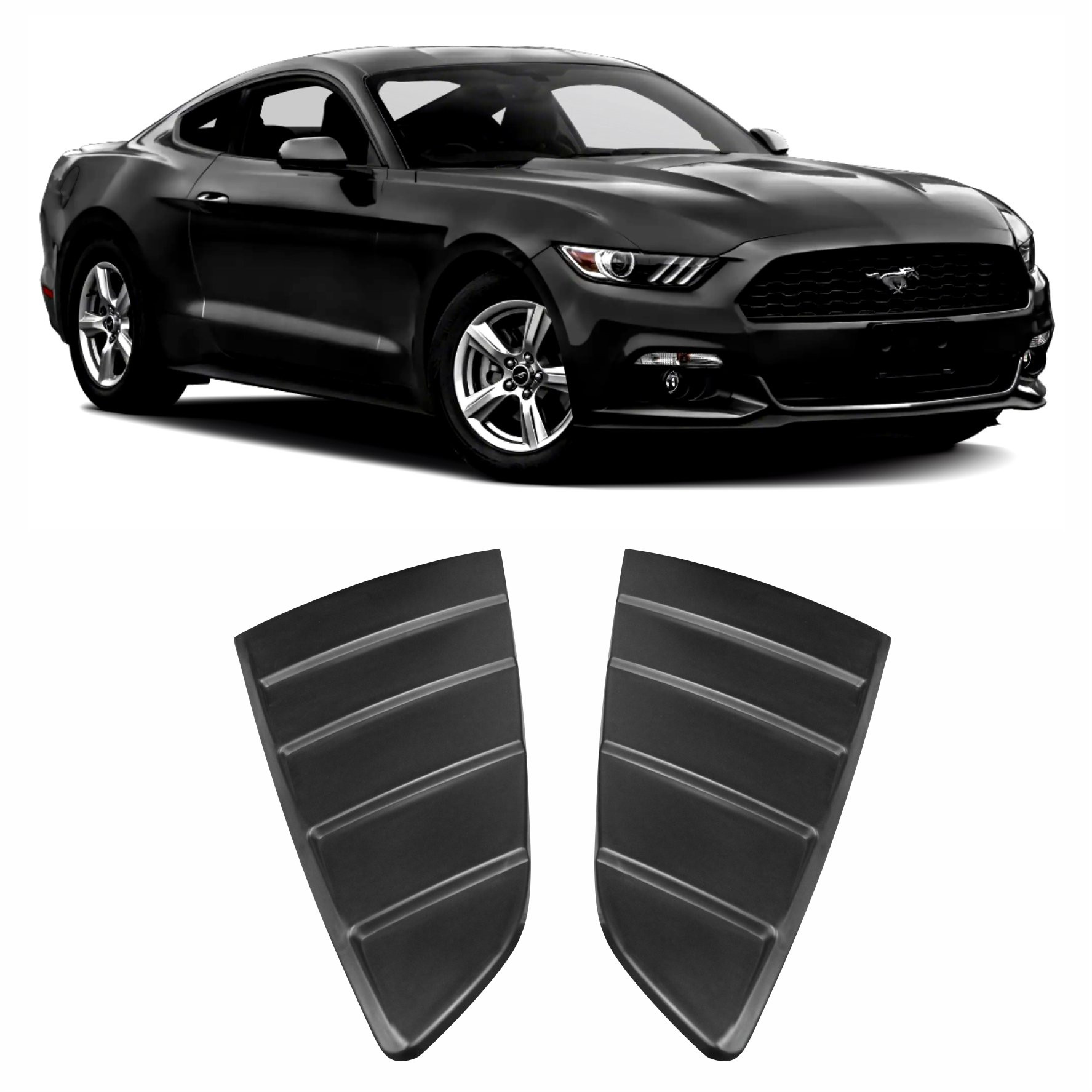 PAR MOLDURA APLIQUE JANELA CORTESIA MUSTANG SHELBY GT500 PRETO Vo6	