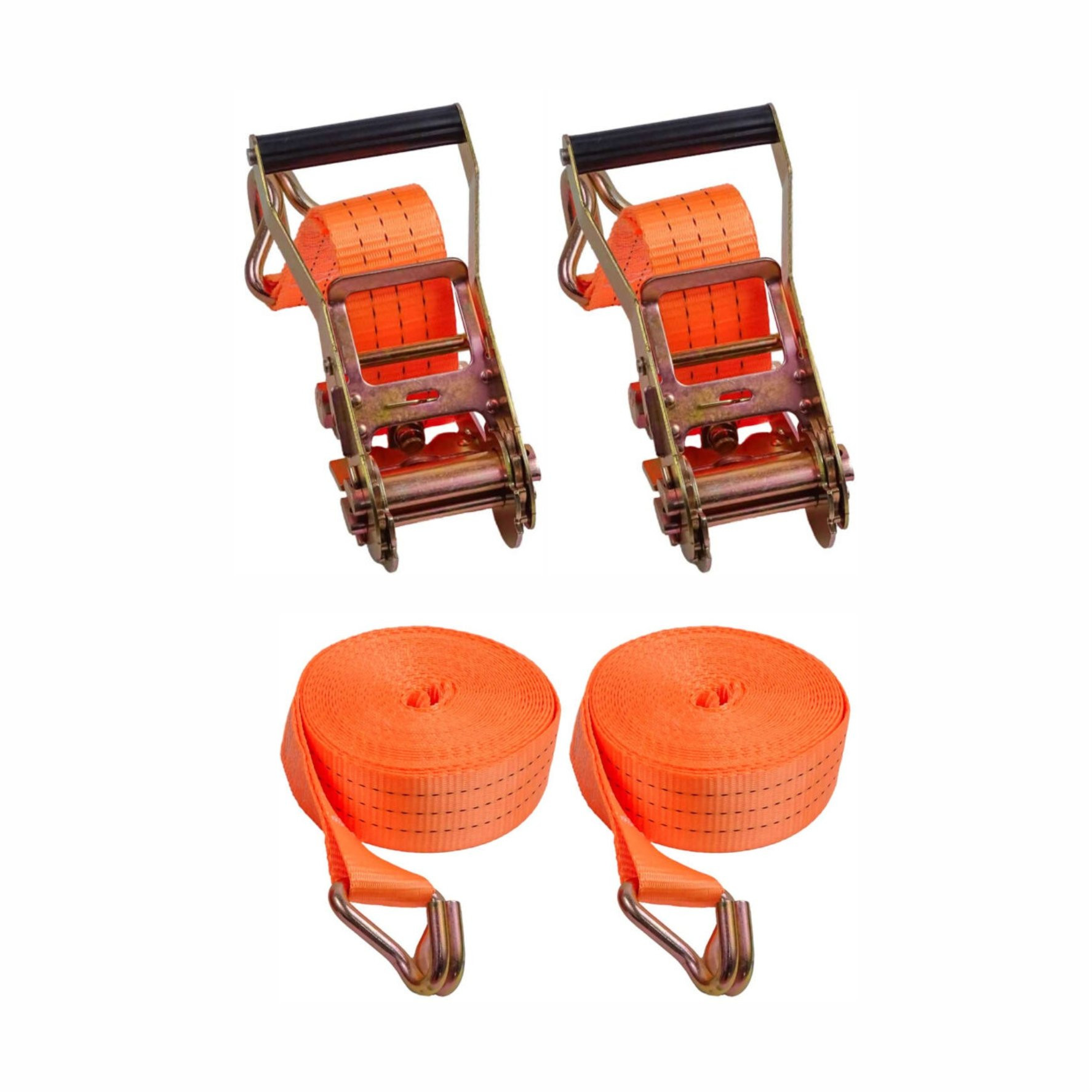 KIT 02 CINTA CATRACA LARANJA 10 METROS SUPORTA 3.000KG FIXAÇÃO JJ Vo6
