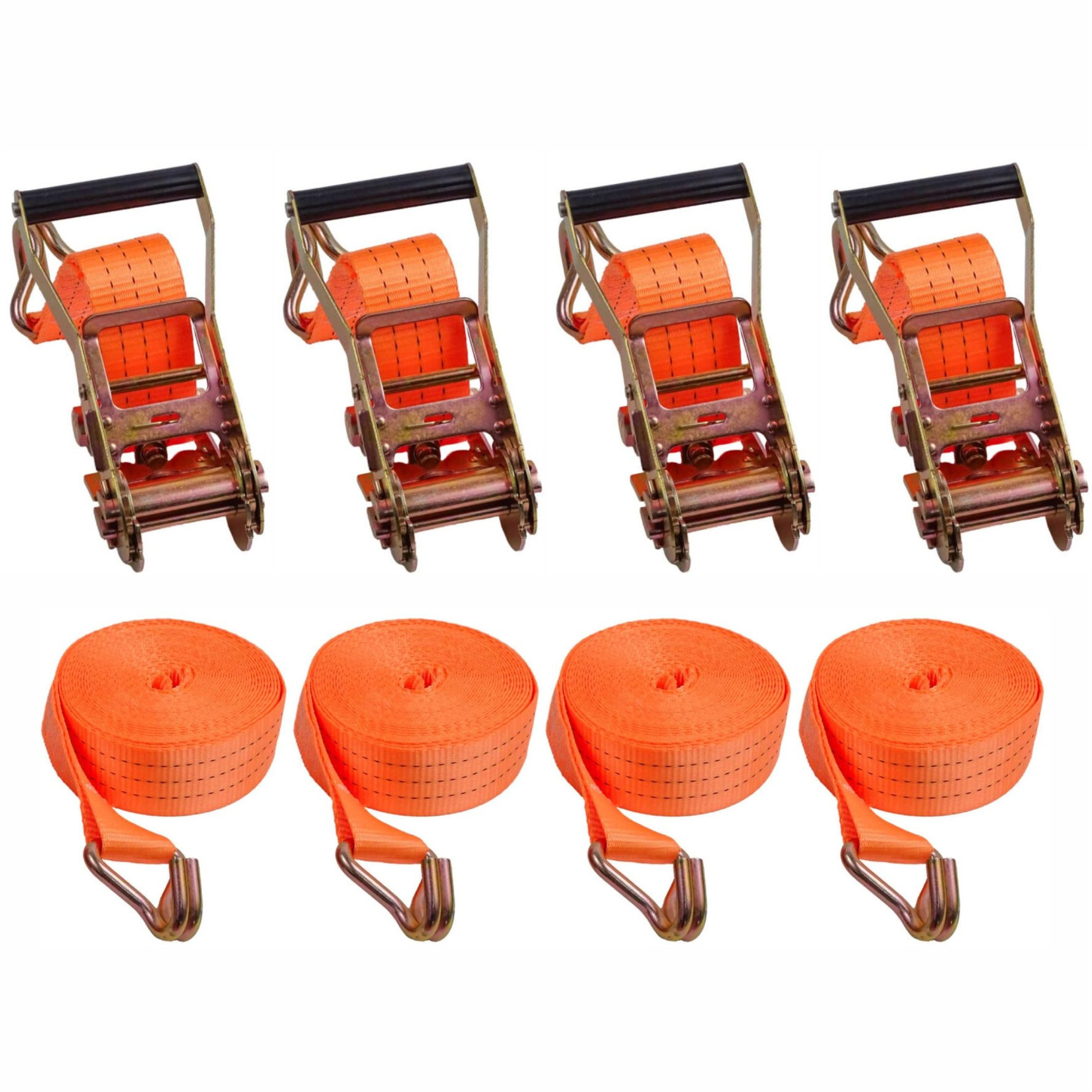 KIT 04 CINTA CATRACA LARANJA 10 METROS SUPORTA 3.000KG FIXAÇÃO JJ Vo6