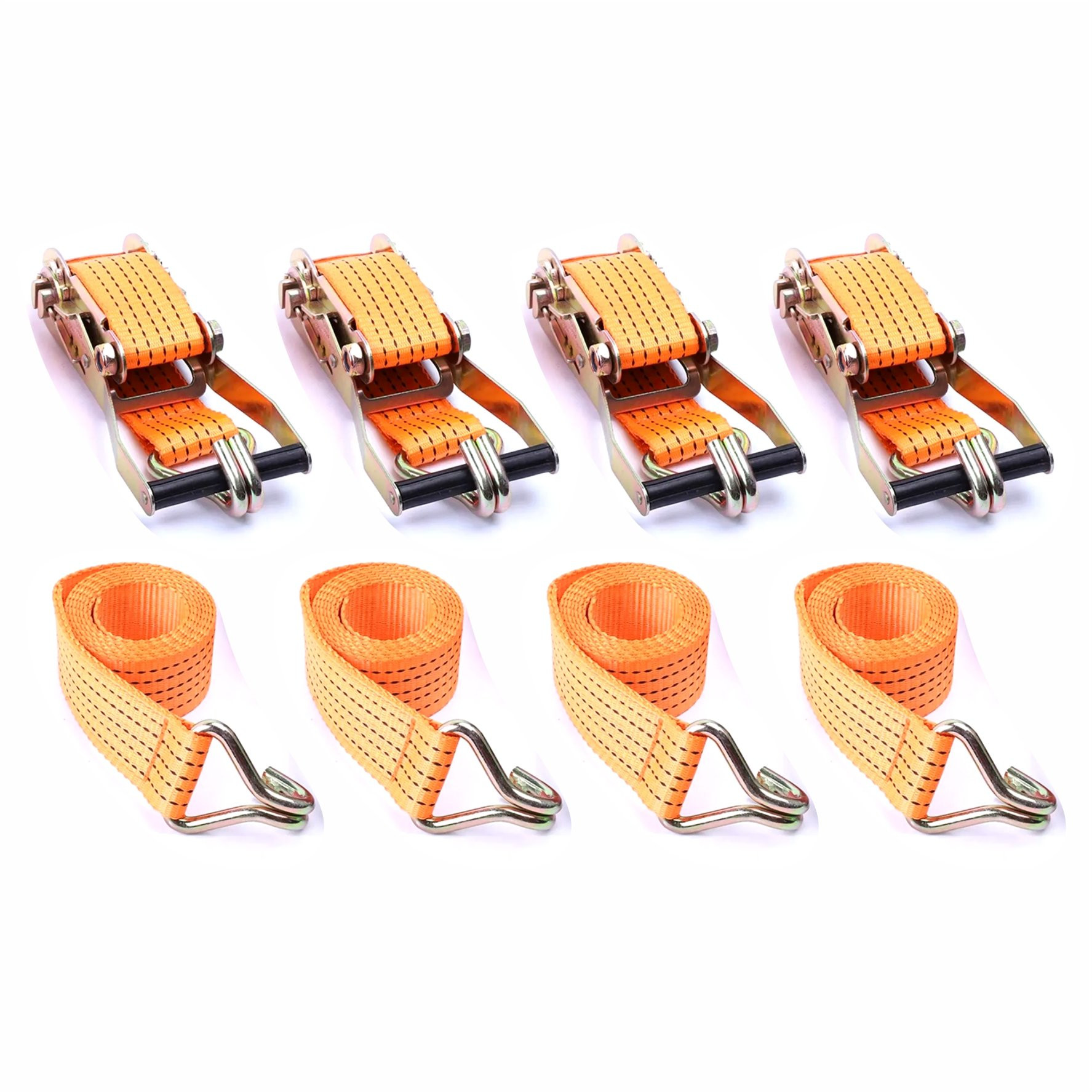 KIT 04 CINTAS CATRACA LARANJA 10 METROS SUPORTA 5.000KG FIXAÇÃO JJ Vo6