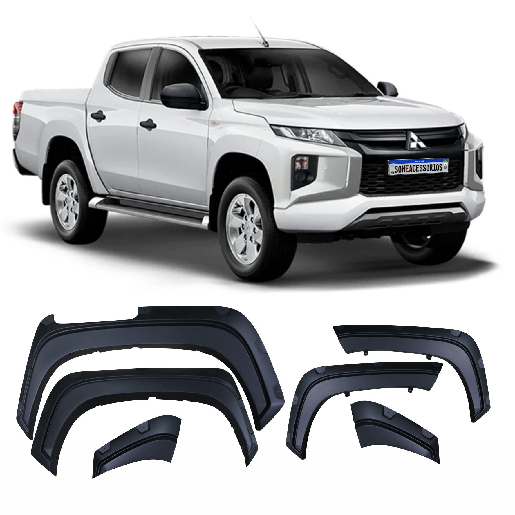 MOLDURA APLIQUE ALARGADOR PARA LAMA MITSUBISHI L200 TRITON Vo6