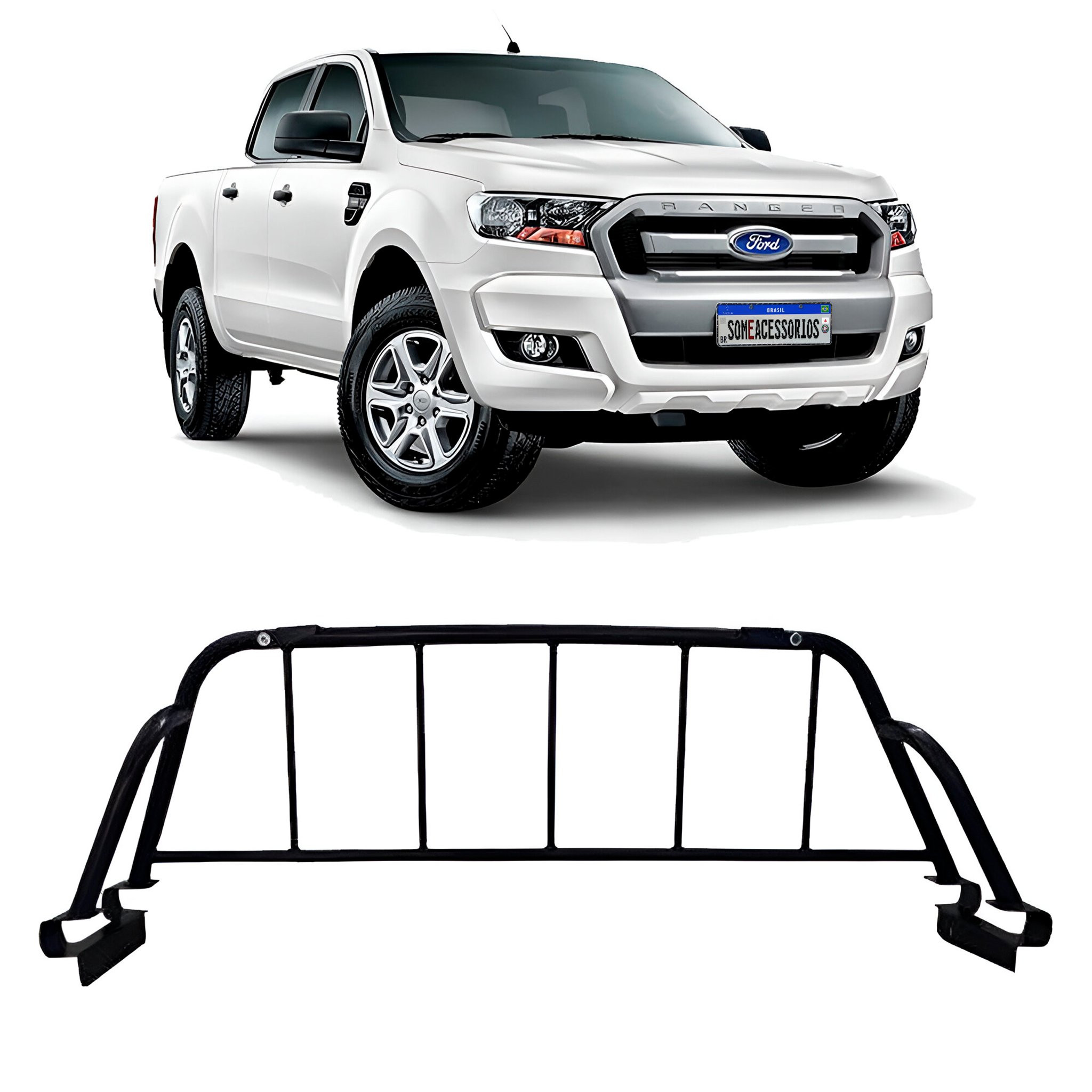 SANTO ANTONIO SIMPLES PRETO RANGER 2013 COM SUPORTE PARA CAPOTA GTNOX