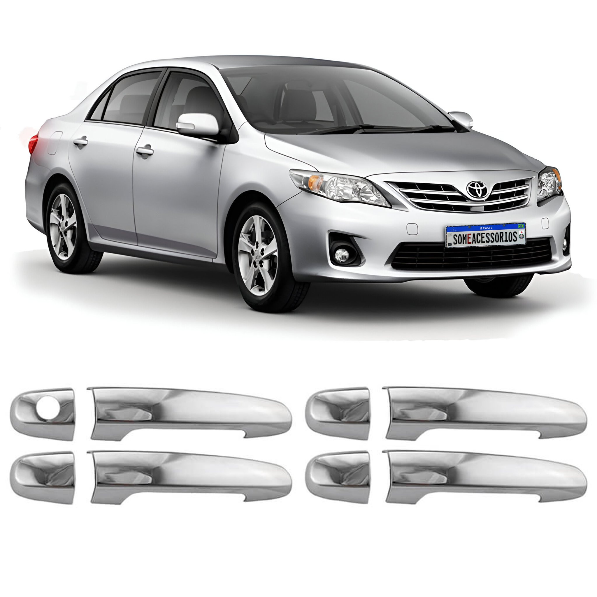 APLIQUE MACANETA HILUX & COROLLA CROMADO