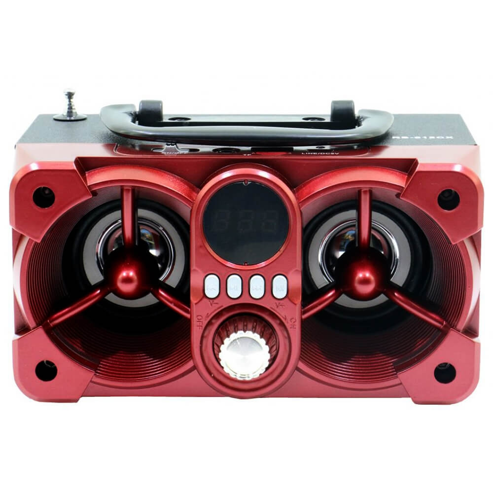 CAIXA SOM ROADSTAR RS612CX VERMELHO 12W RMS BLUETOOTH AUX FM CONTROLE REMOTO