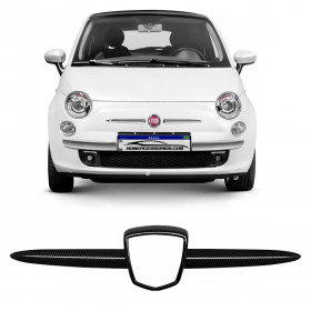 APLIQUE FRISO LOGO DIANTEIRA FIAT 500 FIBRA DE CARBONO Vo6