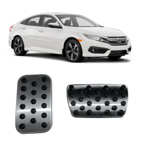 JOGO DE PEDALEIRA HONDA CIVIC ALUMINIO E BORRACHA Vo6