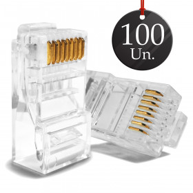 CONECTOR RJ45 UTP CAT6 8P8C EMBALAGEM COM 100 UN Vo6