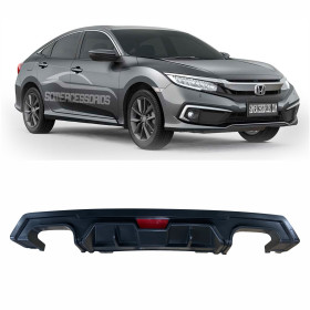 SPOILER DIFUSOR TRASEIRO MODELO SPORT HONDA CIVIC PRETO FOSCO Vo6 