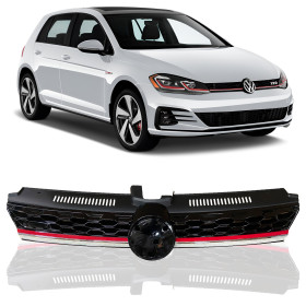 GRADE DIANTEIRA VW GOLF 7.5 GTI PRETA E VERMELHA COM LEDS Vo6