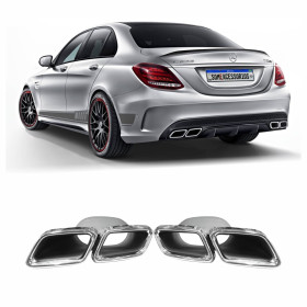 PAR PONTEIRA ESCAPAMENTO MERCEDES CLASSE C W205 CROMADA Vo6