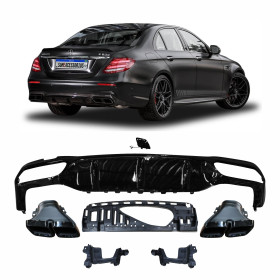 KIT DIFUSOR TRASEIRO MERCEDES W213 E63 BLACK PIANO Vo6