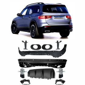 DIFUSOR TRASEIRO MERCEDES BENZ X247 GLB35 COM PONTEIRA PRETO Vo6