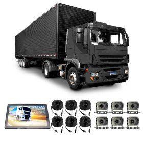 KIT MONITOR 10" 6 CAMERAS DVR CAMINHÃO VAN ONIBUS D8 Vo6