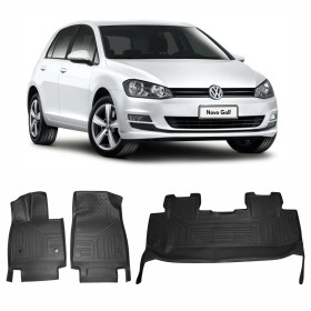 JOGO DE TAPETE VW GOLF MK7 3 PÇAS BANDEJA EMBORRACHADO Vo6