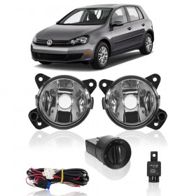 KIT FAROL DE MILHA GOL VOYAGE GOLF 2008 ATE 2010 BOTAO REDONDO LONGO MODELO ORIGINAL SHOCKLIGHT SL-2