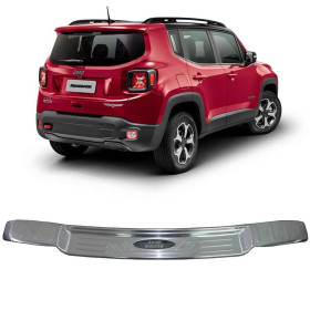 REAR BUMPER EM INOX APLIQUE TRASEIRO PORTA MALAS RENEGADE EXTERNO 2017	