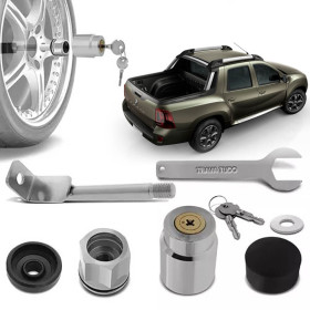TRAVA ANTI FURTO ESTEPE VW SAVEIRO DUSTER OROCH SANTA FE TRAVA TUDO 5003