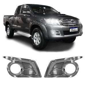 APLIQUE FAROL AUXILIAR TOYOTA HILUX CROMADO Vo6