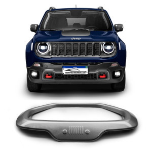 MOLDURA APLIQUE ALTO FALANTES JEEP RENEGADE 2015 A 2021 PRATA 4 PEÇAS Vo6