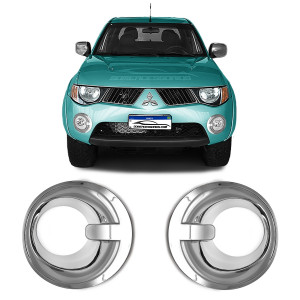 MOLDURA APLIQUE FAROL AUXILIAR L200 TRITON CROMADO PAR TRACK