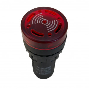 MINI SINALIZADOR SONORO VERMELHO ILUMINADO MODELO BUZZER 220V Vo6