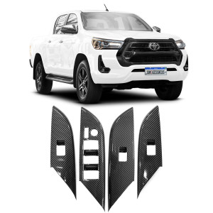 JOGO MOLDURA APLIQUE INTERRUPTORES DE VIDRO TOYOTA HILUX Vo6