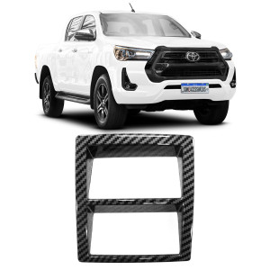 MOLDURA APLIQUE CENTRAL TOYOTA HILUX FIBRA DE CARBONO Vo6