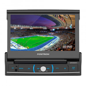 DVD POSITRON SP6720DTV RETRATIL TELA 7 BLUETOOTH TV ENTRADA USB SD AUXIL P2 CD DVD MP3 AM FM
