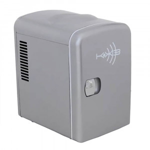 MINI GELADEIRA RETRO PRATA COM LOGO KX3 K1072