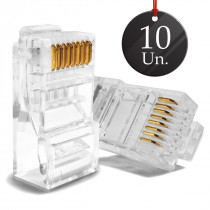 CONECTOR RJ45 UTP CAT6 8P8C EMBALAGEM COM 10 UN Vo6