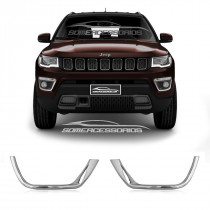 APLIQUE MOLDURA FAROL AUXILIAR JEEP COMPASS CROMADO Vo6