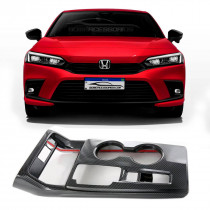 APLIQUE CONSOLE CENTRAL HONDA CIVIC 2022 FIBRA DE CARBONO Vo6 