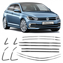 KIT MOLDURA PESTANA COMPLETO VOLKSWAGEN POLO CROMADO Vo6